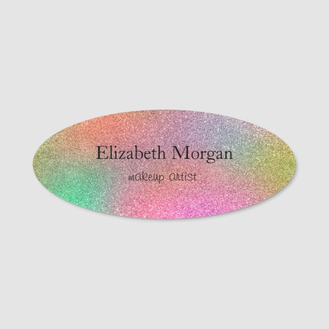 Porte-nom Elégant simple couleur Parties scintillant Ombre (Devant)