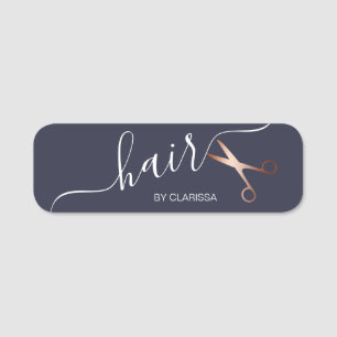 Porte-nom Elégante coupe-cheveux rose d'or