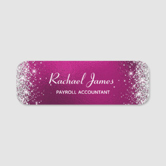 Porte-nom Élégante Glitterie Hot rose Nom de l'huile