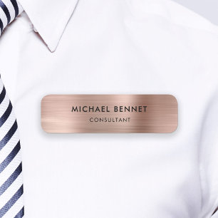Porte-nom Élégante Rose Gold Métallisé Professionnel Entrepr