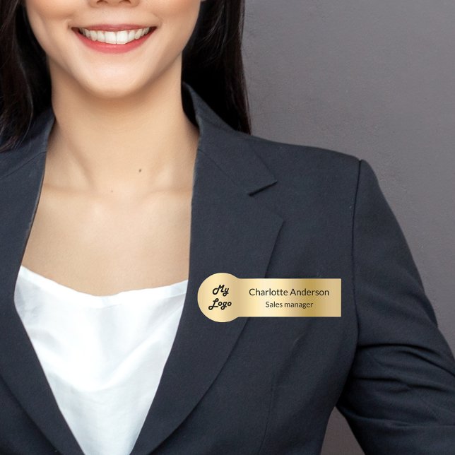 Porte-nom Employé du logo commercial Gold (Créateur téléchargé)