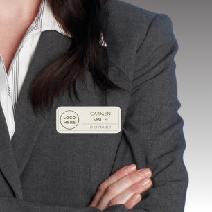 Porte-nom Employé du logo de la société magnétique moderne