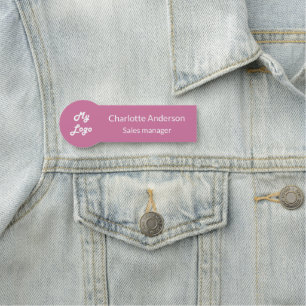 Porte-nom Employé du logo de l'entreprise rose