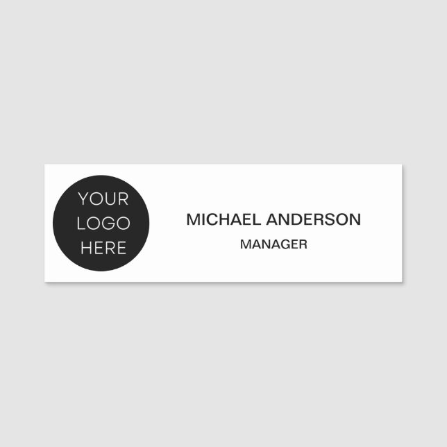 Porte-nom Employé du logo d'entreprise personnalisé (Devant)