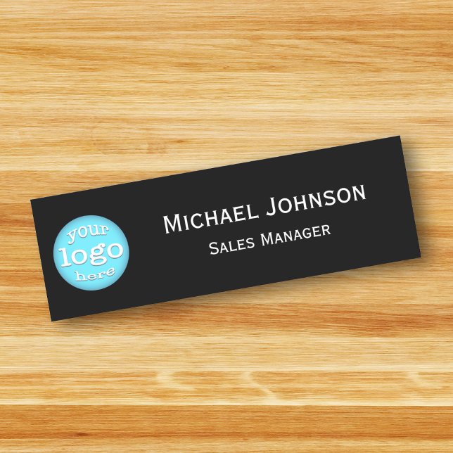 Porte-nom Employé du logo professionnel personnalisé moderne (Modern Professional Custom Business Logo Employee Name Tag)