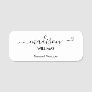Porte-nom Employé minimaliste de la société blanche moderne