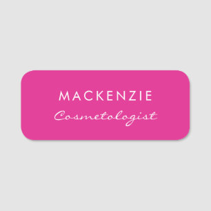 Porte-nom Employé professionnel minimaliste moderne Hot Pink