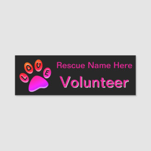 Porte-nom Empreinte de patte Animal Volunteer Name Balise