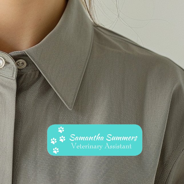 Porte-nom Empreintes de pattes Vet vétérinaire Groomer (Créateur téléchargé)