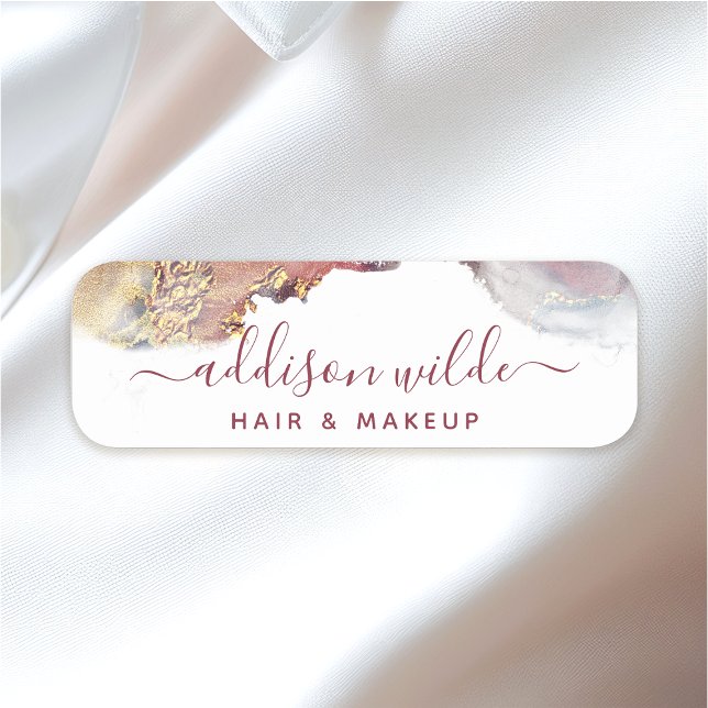 Porte-nom Encre D'Aquarelle Liquide D'Art Moderne Purple Et  (Créateur téléchargé)