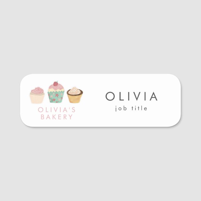 Porte-nom Entreprise de Boulangerie de Cupcakes (Devant)