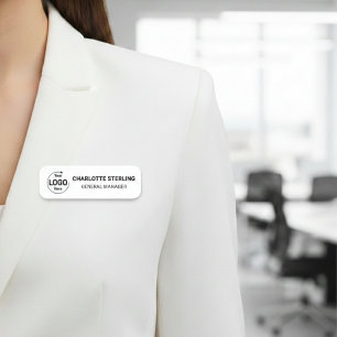 Porte-nom Épingle de sécurité magnétique blanche pour employ