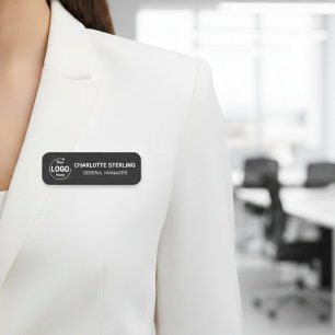 Porte-nom Épingle de sécurité magnétique noire pour employé 