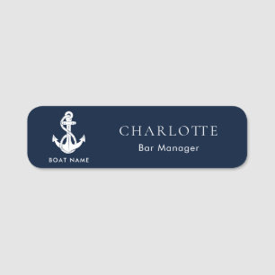 Porte-nom Équipage de bateau d'ancre nautique