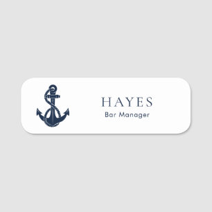 Porte-nom Équipage de bateau d'ancre nautique Bar Staff
