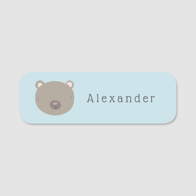 Porte-nom Étudiant personnalisé de l'ours mignon (Devant)
