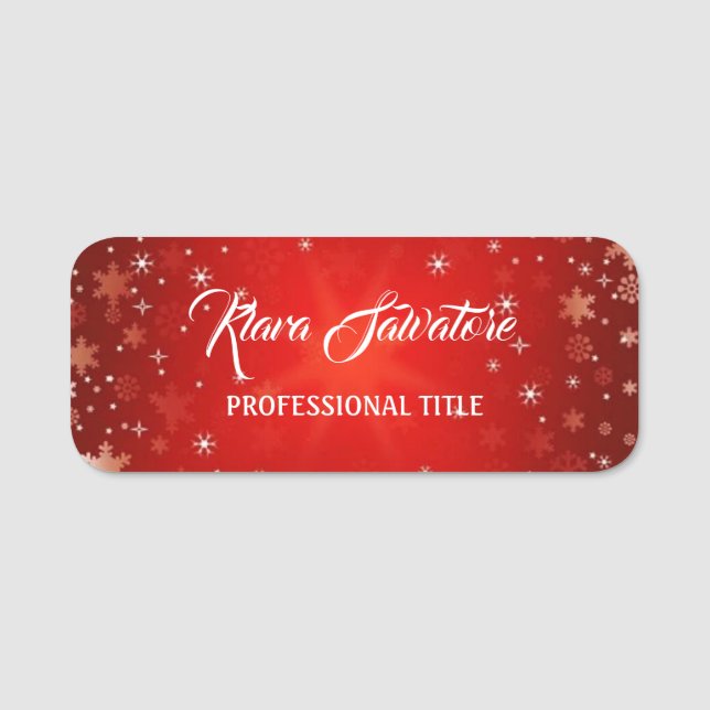 Porte-nom Extraordinaire Merveilleux flocon rouge de Noël (Devant)