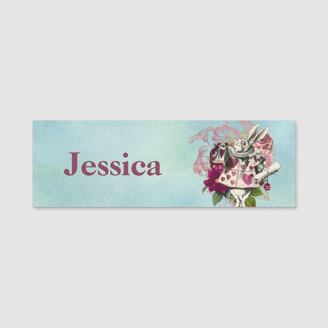 Porte-nom Fancy Wonderland White Rabbit Petit (Devant)