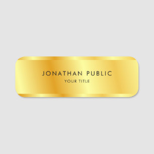 Porte-nom Faux Gold Personnalisé Modèle Élégant Moderne