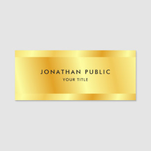 Porte-nom Faux Gold Personnalisé Modèle Élégant Moderne