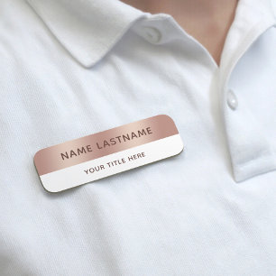 Porte-nom Faux Or Rose Blanc Épingle de Sécurité Magnétique