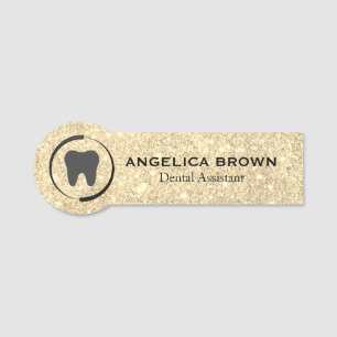 Porte-nom Faux Parties scintillant Dental Assistant Nom Bali