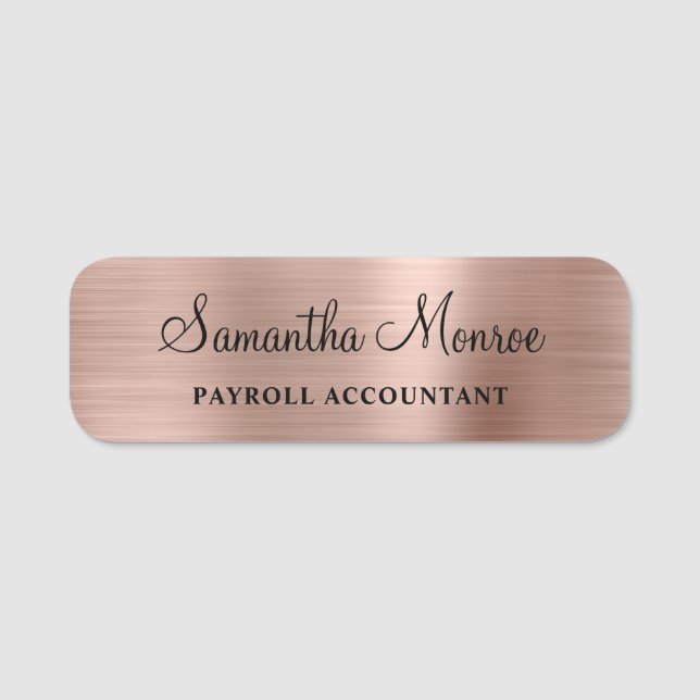 Porte-nom Faux Rose Gold Foil (Devant)
