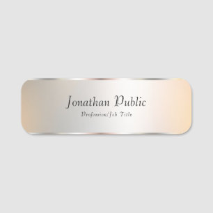 Porte-nom Faux Silver Élégant Modèle professionnel moderne