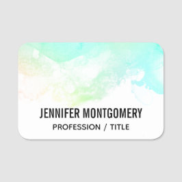 Porte-nom Flèches Abstraites vert et bleu