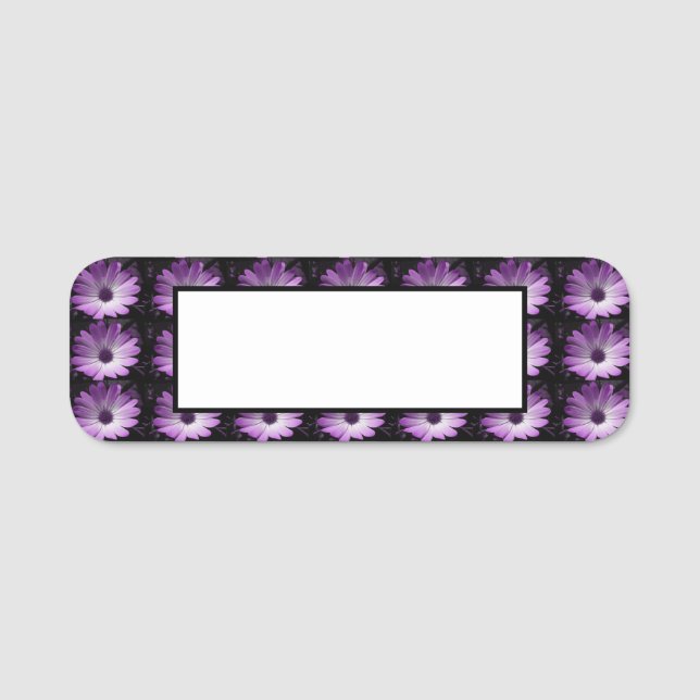 Porte-nom Fleur marguerite violette (Devant)