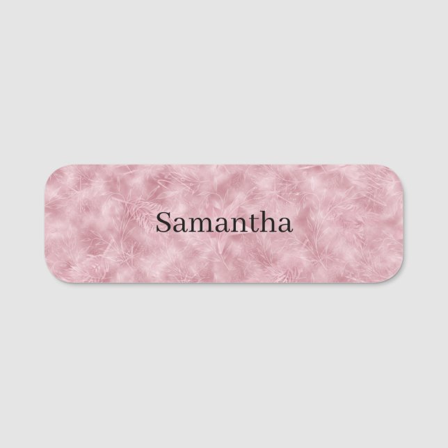 Porte-nom Fleur rose délicate personnalisée (Devant)