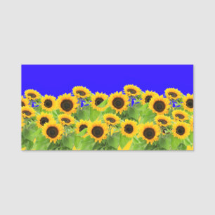 Porte-nom Fleurs de soleil - drapeau ukrainien Paix Liberté