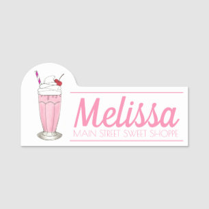 Porte-nom Fraise Shake Milkshake Ice Cream Flotte