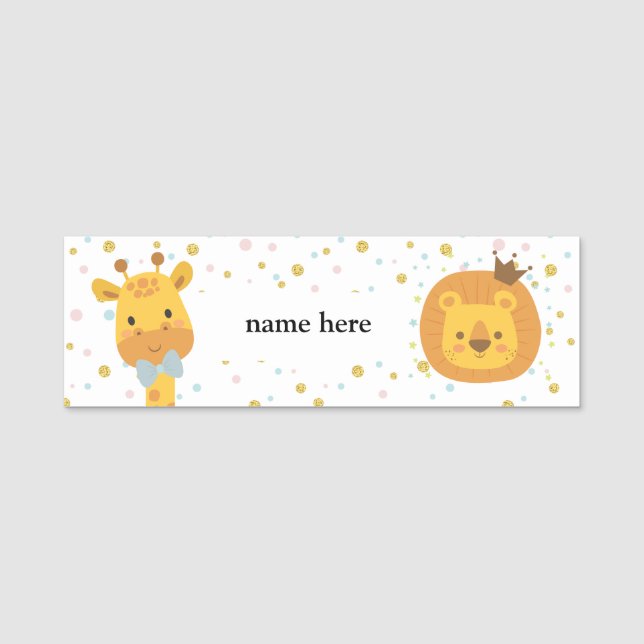 Porte-nom Giraffe et lion (Devant)