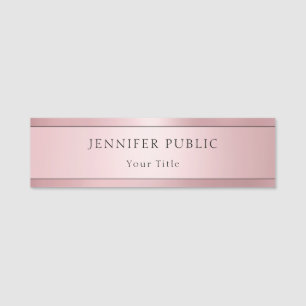 Porte-nom Glamour Rose Gold tendance Modèle moderne 