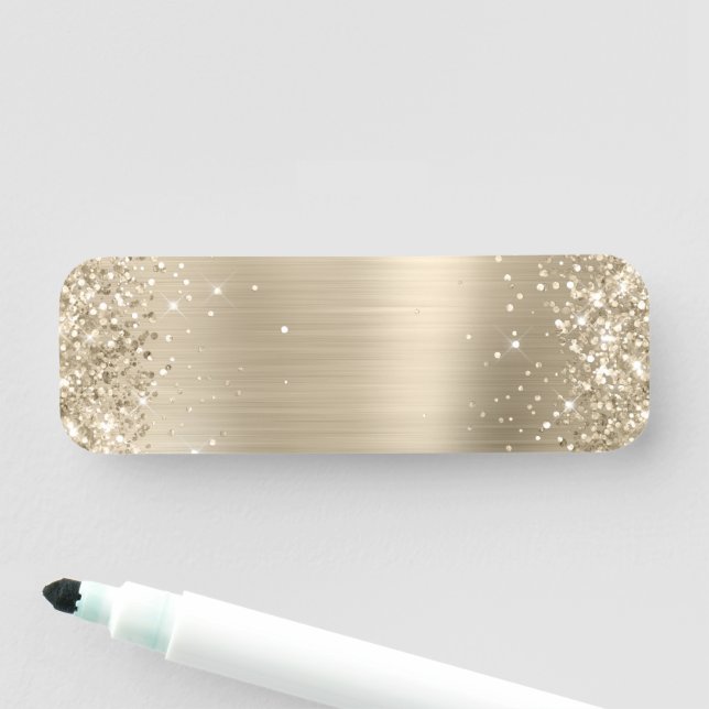 Porte-nom Glittery Pale Gold Foil Blank (En situation)