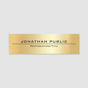 Porte-nom Gold Look Moderne Elegant Simple Design Modèle