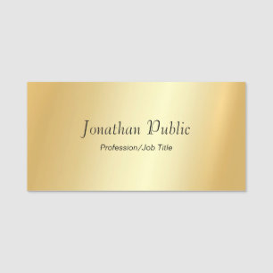 Porte-nom Gold Look Script moderne Glamour Personnalisé