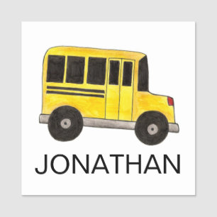 Porte-nom Grand Jaune Conducteur de Bus scolaire Étudiant