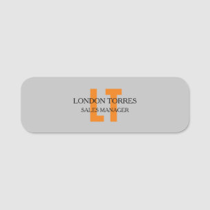 Porte-nom Gris gris monogramme attrayant