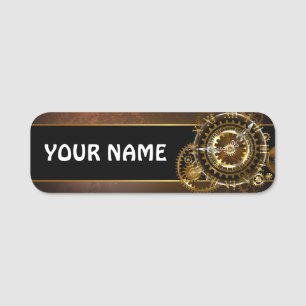 Porte-nom Horloge Steampunk avec des engrenages anciens