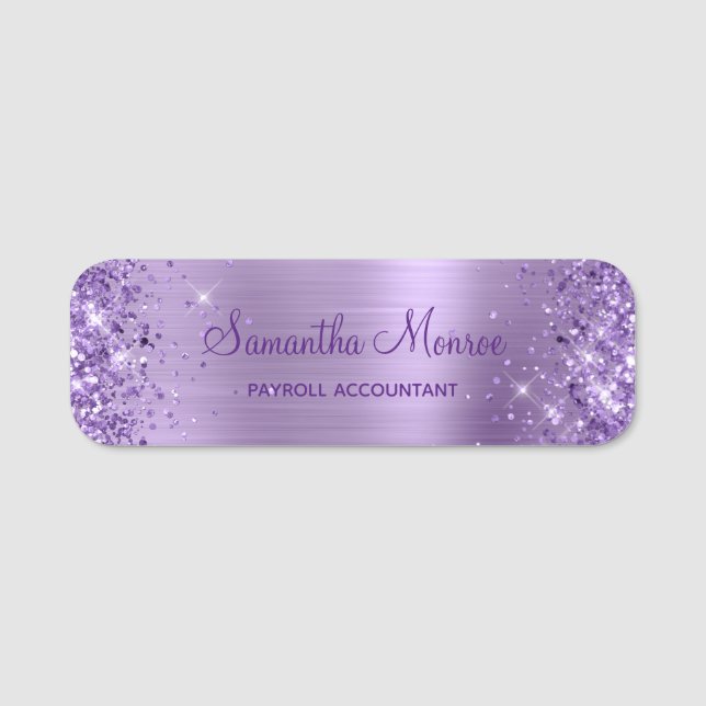 Porte-nom Huile violette légère (Devant)