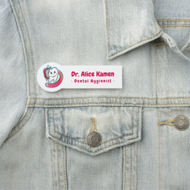 Porte-nom Hygiéniste dentaire | Logo des dents (En situation)