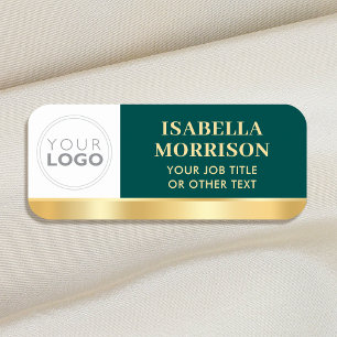 Porte-nom ID de l'employé Logo de l'entreprise Green Gold Bu