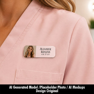 Porte-nom Identité visuelle de photographe de coiffeur Rose