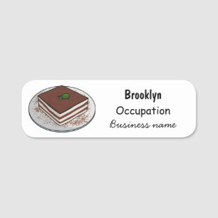 Porte-nom Illustration de gâteau de Tiramisu