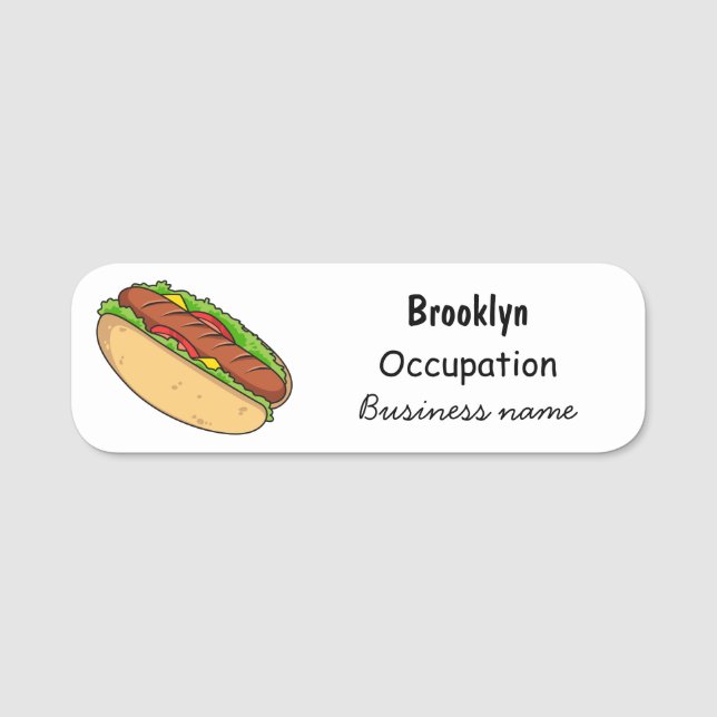 Porte-nom Illustration de Hot dog (Devant)