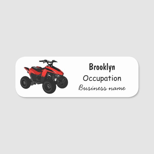 Porte-nom Illustration de Quad bike atv (Devant)
