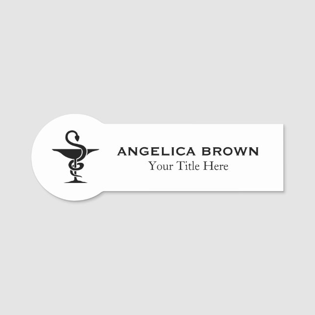 Porte-nom Indicateur de nom du pharmacien (Devant)