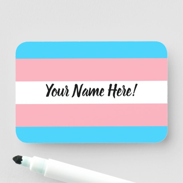 Porte-nom Indicateur transgenre personnalisé (En situation)